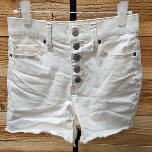 Mudd White Button-Fly Jean Shorts